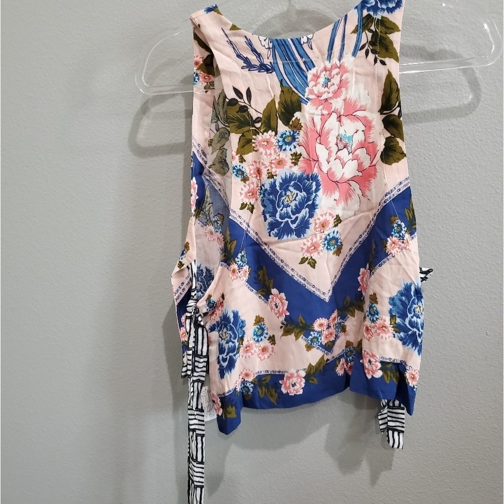 NWT Free People floral tie blouse - Picture 3 of 5
